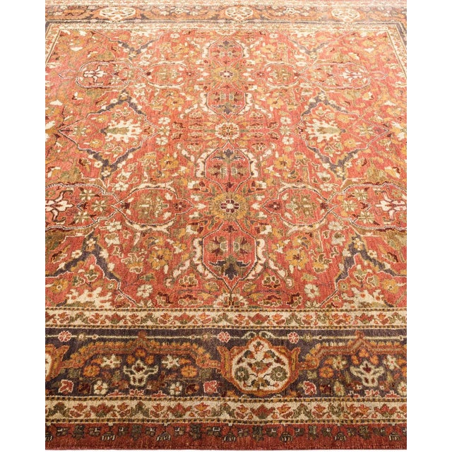 Solo Rugs Vintage Traditional Hand Knotted Wool Square Area Rug, Rose - 5'10" X 6'2" For Sale - Image 4 of 9