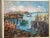 Large Vintage Wpa Style Dock Scene Painting, Signed, Framed For Sale - Image 4 of 13