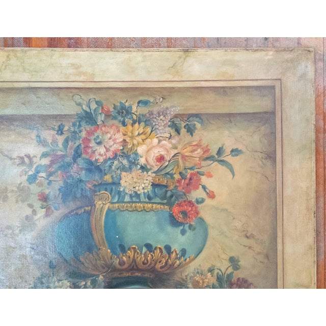 French 20th Century Italian or French Tromp l'Oeil Floral Painting For Sale - Image 3 of 18