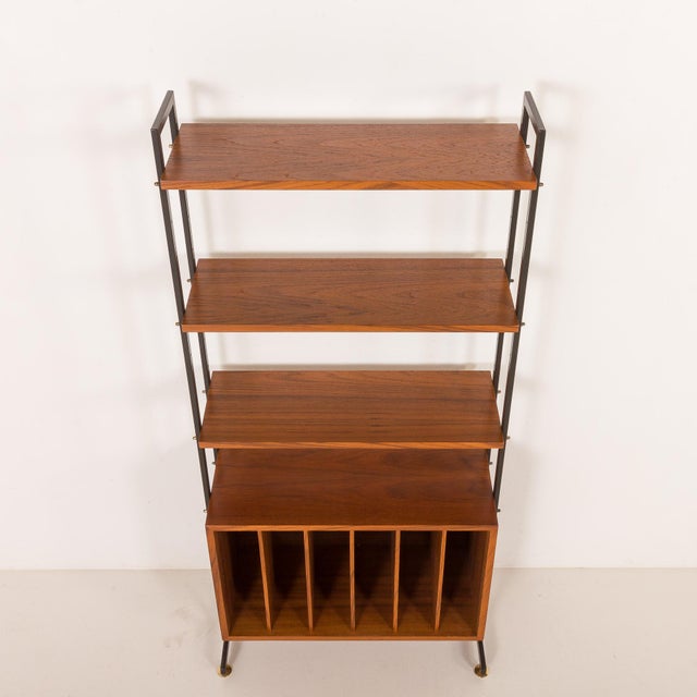 1970s Mid-Century Modern Free-Standing Vinyl Records Wall Unit, 1970s For Sale - Image 5 of 14