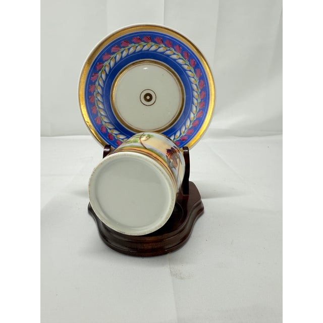 19th Century, Old Paris Neoclassical Cup & Saucer Set Young Man W/ Dog For Sale In Atlanta - Image 6 of 8