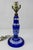 Vintage Bohemian-Style Cobalt Blue Cut-to-Clear Glass Table Lamp For Sale - Image 4 of 8