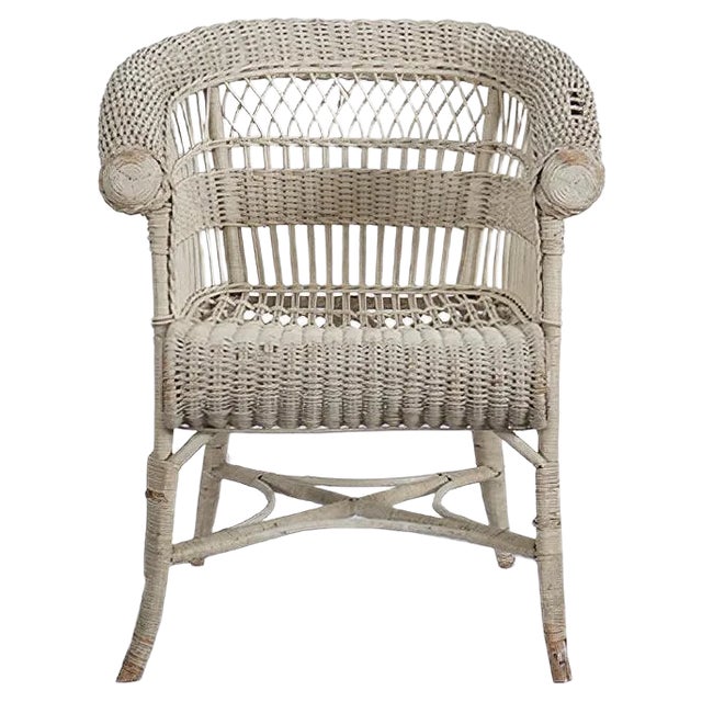 Antique Wicker Armchair by Hans Vollmer for Prag-Rudniker For Sale