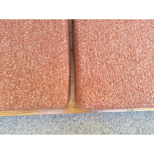 Large Francesco Giuseppe Series Bench with Brick Bouclé Seat by Luigi Caccia Dominioni for Azucena, 1950s For Sale - Image 15 of 16