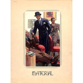Vintage C1930s Menswear Illustration Art Reproduction For Sale