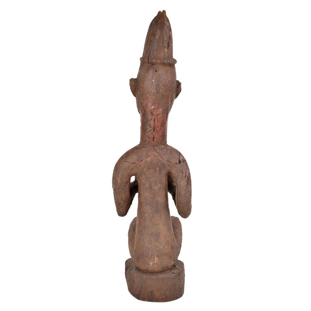 Early 20th Century Early 20th Century Yoruba Female Figure Lifting Breasts Nigeria For Sale - Image 5 of 6