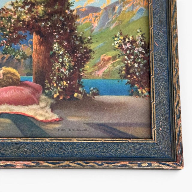 Vintage Framed Love’s Paradise Lithograph by R. Atkinson Fox, 1925 Print For Sale - Image 4 of 6