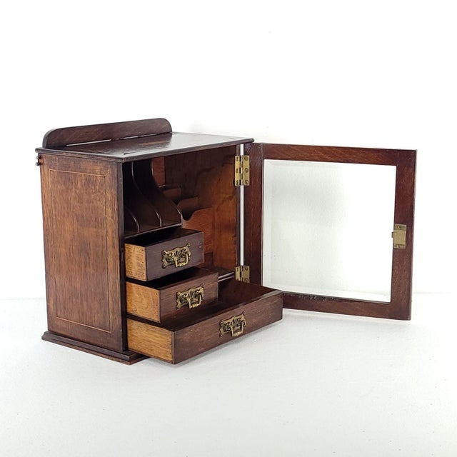 Brown English Oak Cabinet With Hidden Drawer, Circa 1860 For Sale - Image 8 of 12
