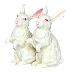 Vintage Regency Lefton Ceramic Rabbits - a Pair