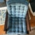 Mid-Century Modern Mid-Century Modern Cane-Sided Tufted Armchair in Slate Blue Textured Chenille For Sale - Image 3 of 9