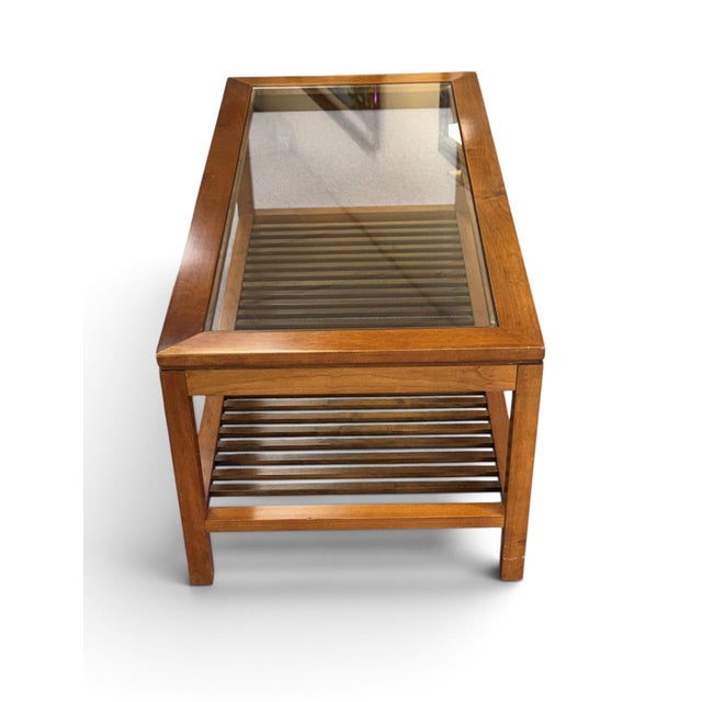 Stickley Vintage Stickley Glass Top Cocktail or Coffee Table For Sale - Image 4 of 17