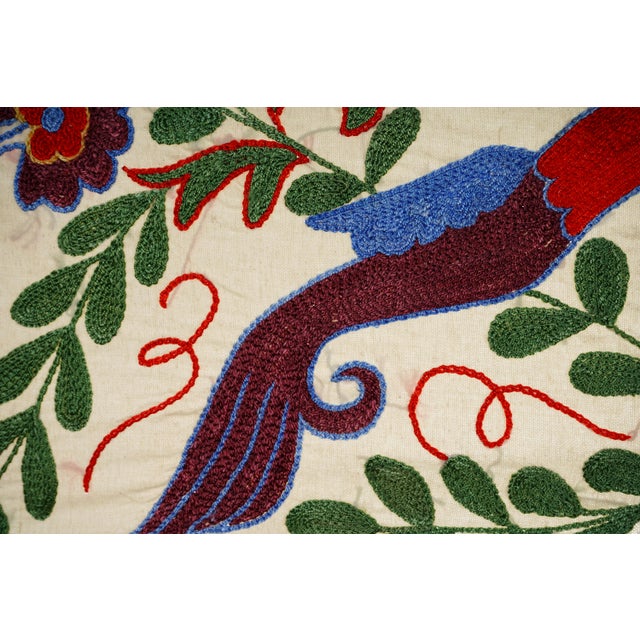 Textile Suzani Wall Decor 1'4'' X 3'2'' For Sale - Image 7 of 10