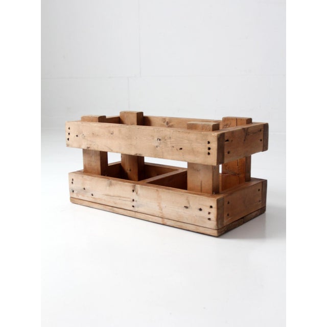 Vintage Industrial Wood Crate With Divided Interior For Sale - Image 4 of 15