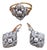 Ring and Earring Set in 19.2k Gold with Diamond Setting, Set of 3 For Sale