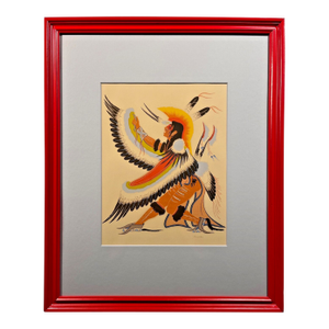 1950s Mid-Century Modern Woodrow Wilson Crumbo "Eagle Dancer" Serigraph Print Signed