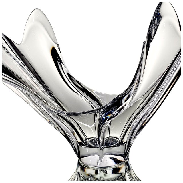 Monumental Signed Vannes-Le-Châtel French Freeform Crystal Centerpiece Bowl For Sale In San Francisco - Image 6 of 9