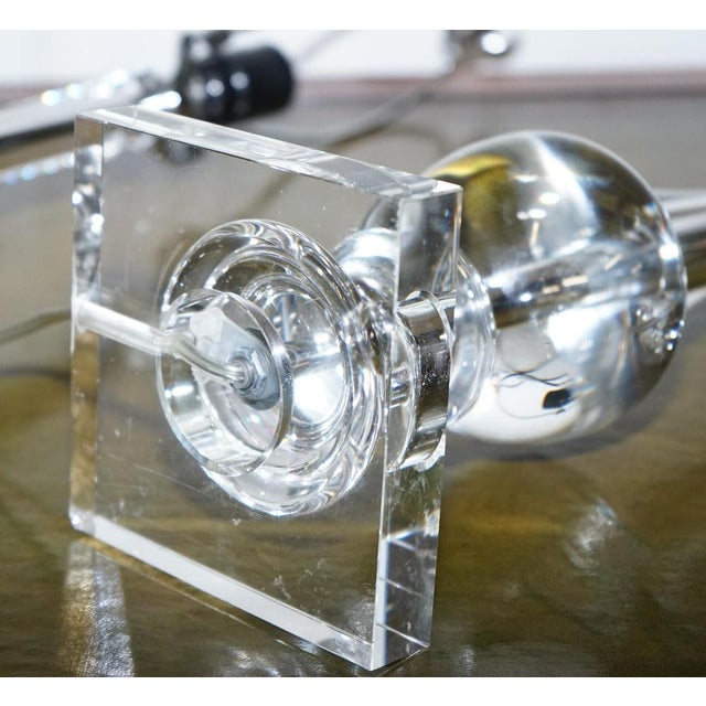 Clear Glass Table Lamps with Black Shades, Set of 2 For Sale - Image 12 of 14