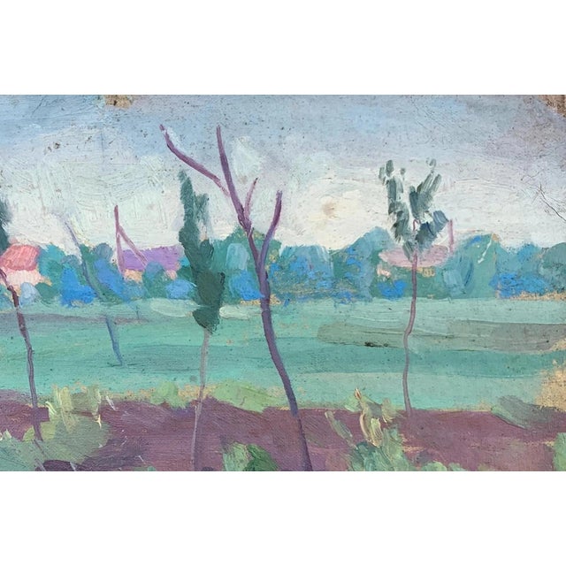 Realism Impressionist Oil Painting: Ukrainian Rural Landscape, 1970s For Sale - Image 3 of 6