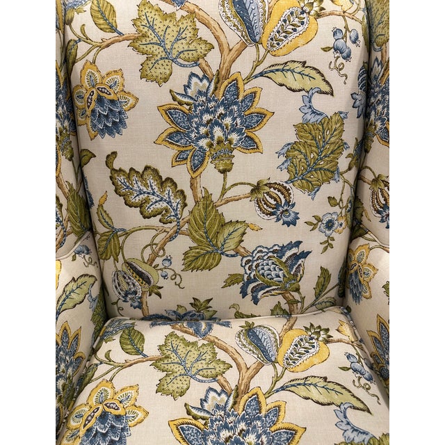 Traditional c.r. Laine Pair of Traditional Botanical Wingback Chairs, Original Upholstery, 2008 For Sale - Image 3 of 12