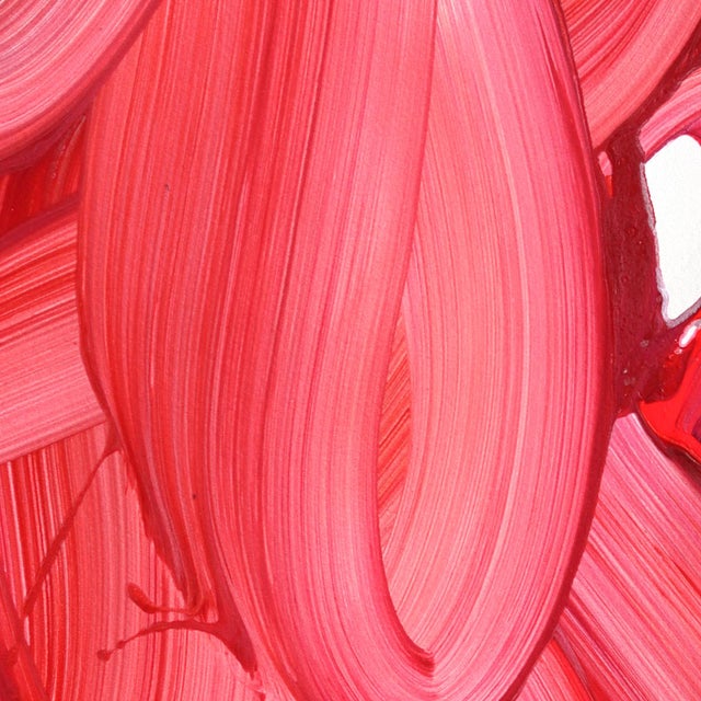 Avp_1628 - Original Abstract Red Tone Contemporary Acrylic Painting on Paper by Alex Voinea For Sale - Image 4 of 8