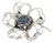 Large 14k White Gold 3.10ct Saphire & Diamond Flower Brooch For Sale