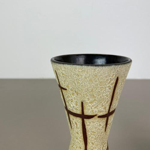 1970s WGP Bamboo Ceramic Fat Lava Vases attributed to Scheurich, Germany, 1970s, Set of 2 For Sale - Image 5 of 18