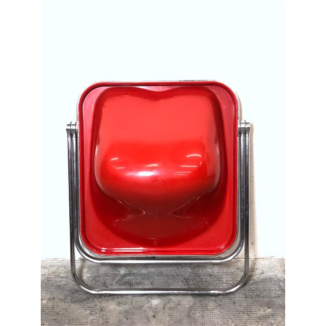 Red Plona Armchairs by Giancarlo Piretti for Anonima Castelli, Italy, 1970s For Sale - Image 11 of 15