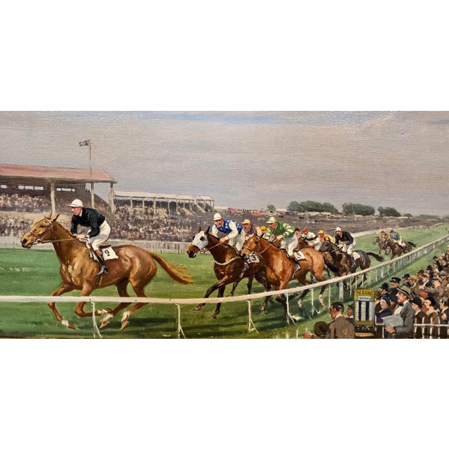 Sanderson Sanderson Wells- Hyperium 1933 Epson Derby Horse Race Winner -Oil Painting For Sale - Image 4 of 11