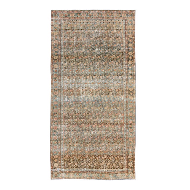 Antique Persian Malayer Rug With Allover Paisley Motifs in Warm Colorful Tones For Sale