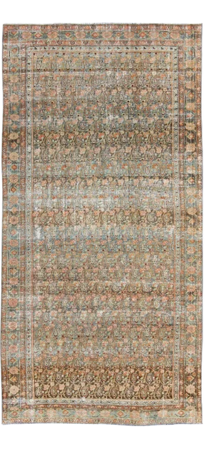 Antique Persian Malayer Rug With Allover Paisley Motifs in Warm Colorful Tones