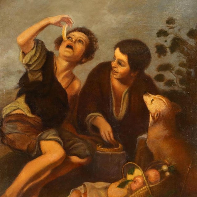 Esteban Murillo, Copy of Figurative Composition, Oil on Canvas For Sale - Image 3 of 11