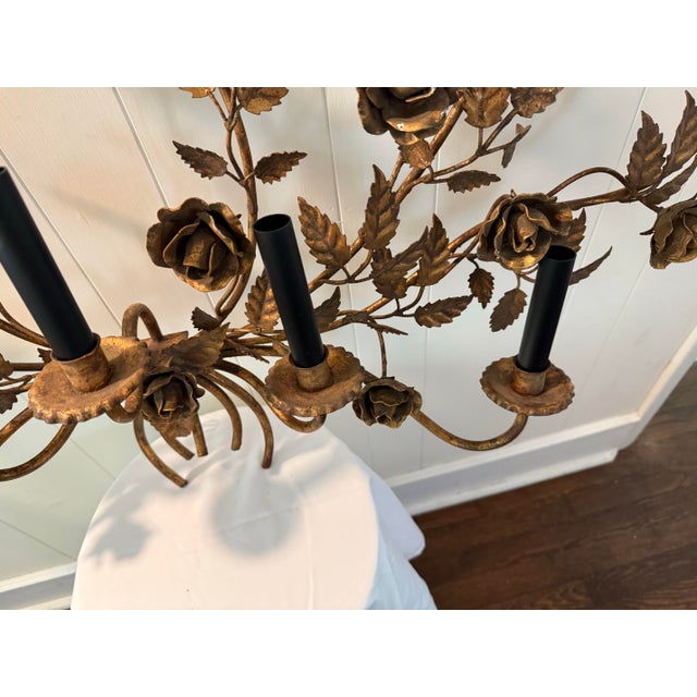 Vintage Italian Gilt Tole Sconce For Sale In New York - Image 6 of 10