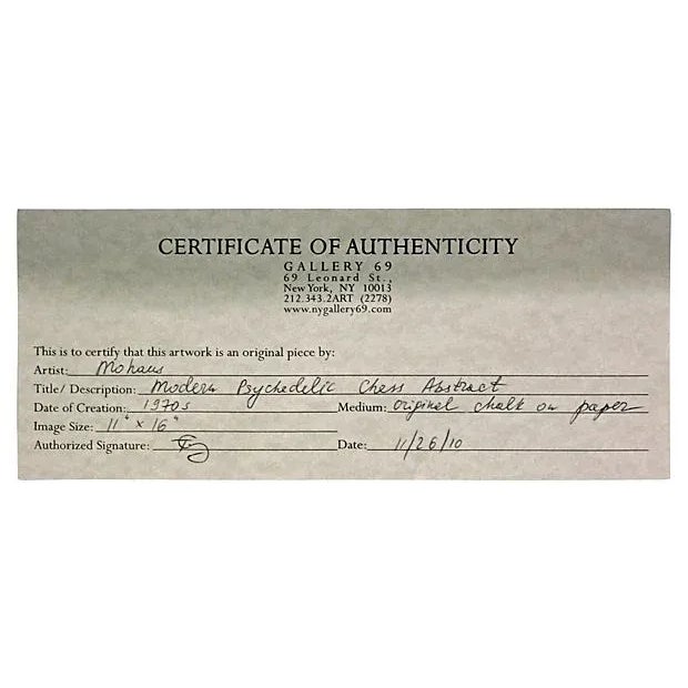 Modern Abstract Pastel Drawing - Vintage Chess Figurine For Sale - Image 3 of 3