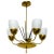 Metal Brass and Glass Five-Arm Chandelier For Sale - Image 7 of 7