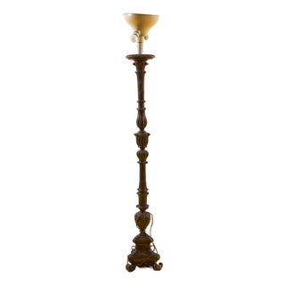 Vintage Style Floor Lamp in Wood For Sale