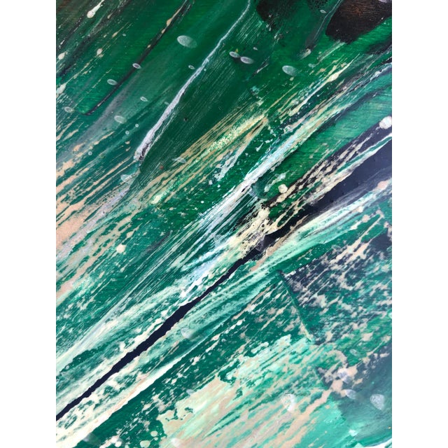 Contemporary Abstract Expressionism Enamel Painting, Framed For Sale - Image 4 of 5