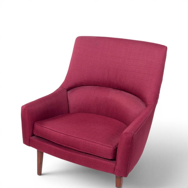 Jens Risom a-Chair Mid Century Walnut Lounge Chair For Sale - Image 9 of 9