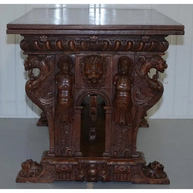 18th Century French Carved Walnut High Table with Extension For Sale - Image 12 of 18