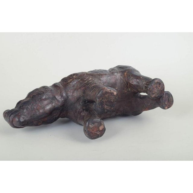 Large Mid-Century Leather Rhino Figurine byOmersa for Liberty & Co., London For Sale - Image 4 of 5