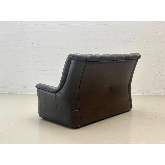 Vintage Black Leather Sofa, 1970s For Sale - Image 11 of 15