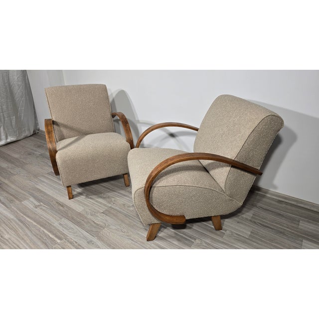 Art Deco Lounge Chairs by Jindřich Halabala, 1950s, Set of 2 For Sale - Image 10 of 11