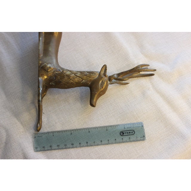 1960s Vintage Mid Century Brass Deer Figurine For Sale - Image 5 of 6