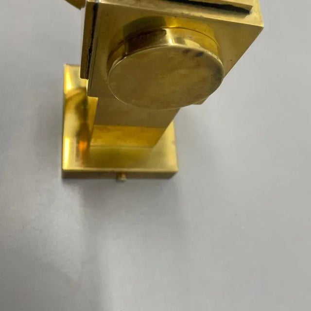 Gold Minimalist Brass Theatre Wall Light Sconce in the style of Gio Ponti and Stilnovo, Italy, 1950s For Sale - Image 8 of 18