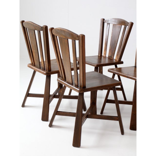 Mid-Century Folk Wood Dining Chairs Set of 4 For Sale - Image 14 of 17