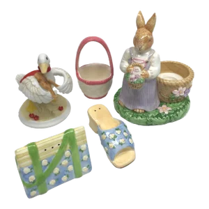 Vintage Five Piece Springtime Ceramic Assortment