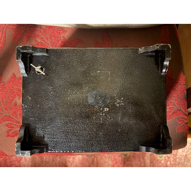 Japanese Mid 20th Century Japanese Black Lacquer Mount Fuji Music Box With Inlaid Mother-of-Pearl For Sale - Image 3 of 8