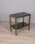 Trolley with gilded brass and chromed metal structure, with two smoked glass shelves, Italian design, 1970s.