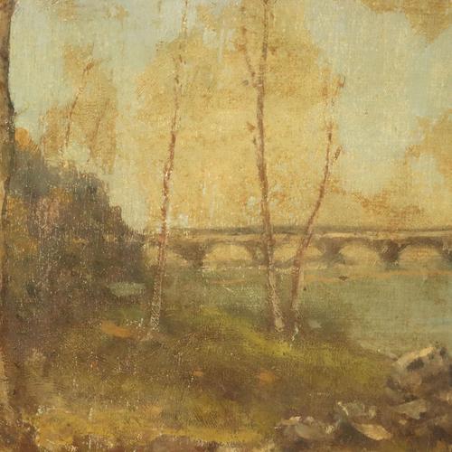 Lorenzo Gignous, Landscape, Oil on Canvas, Framed For Sale - Image 6 of 13