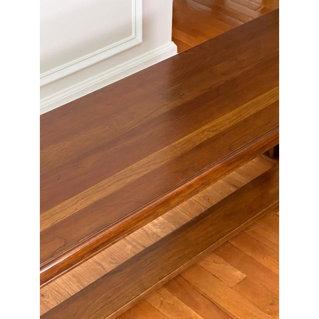 Harden Furniture Country English Style Cherry Wood Bench With Splayed Legs, 20th C. For Sale - Image 10 of 14