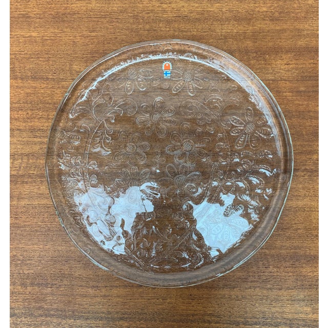 Large Mid-Century Finnish Glass Plate from Humppila For Sale - Image 6 of 18